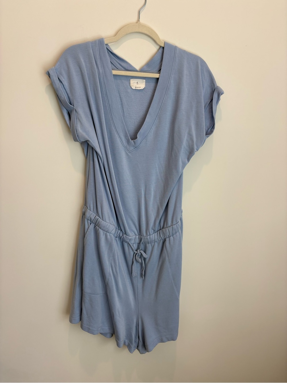 Lou & Grey Light Blue V-Neck Short Sleeve One-Piece Romper